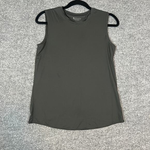 Athleta Shirt Womens XS Black Tank Top Spandex Blend Flowy Cross Back Athleisure - Picture 2 of 9